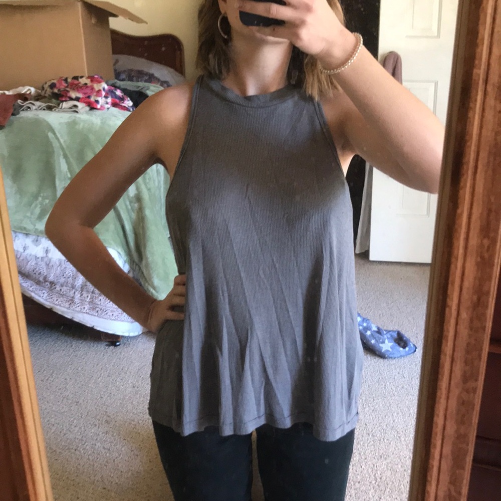 Free People mock neck Tank Grey